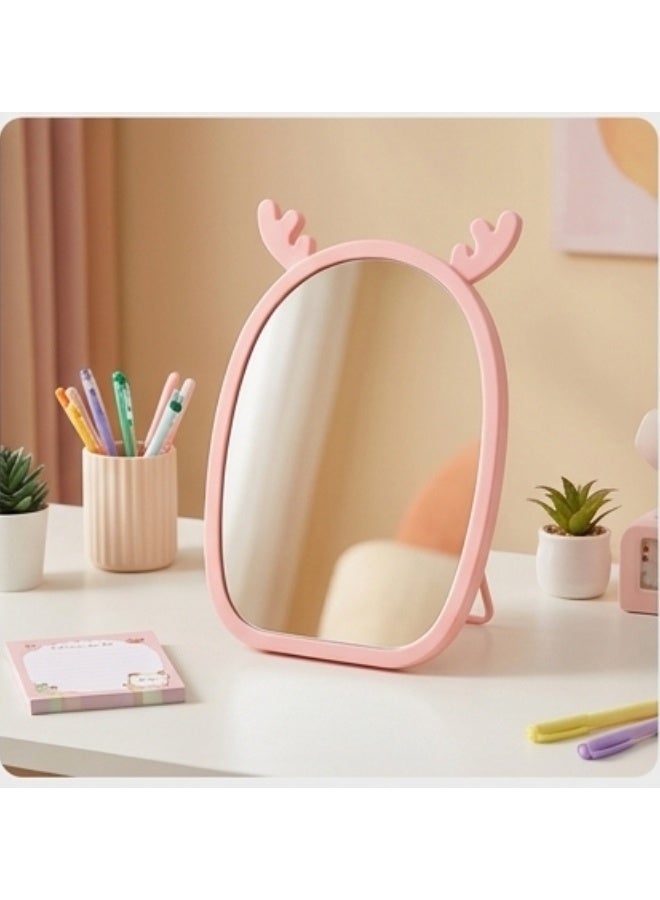 Happy Home Magnifying Makeup Mirror with Adjustable Stand – Cartoon Shaped Vanity Countertop Mirror for Bathroom Dressing Table Barber and Beauty Salon Use – Natural Reflection Cosmetic Mirror for Precise Makeup Skincare Hair Styling Portable and Lightweight Design for Daily Use – 15×13 CM -Simone - Image 4