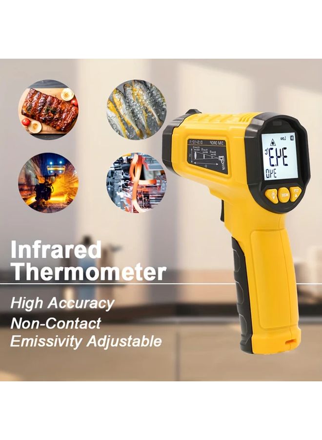Yellow High Precision Industrial Infrared Thermometer Non Contact Measurement 50C to 600C Range - Image 2