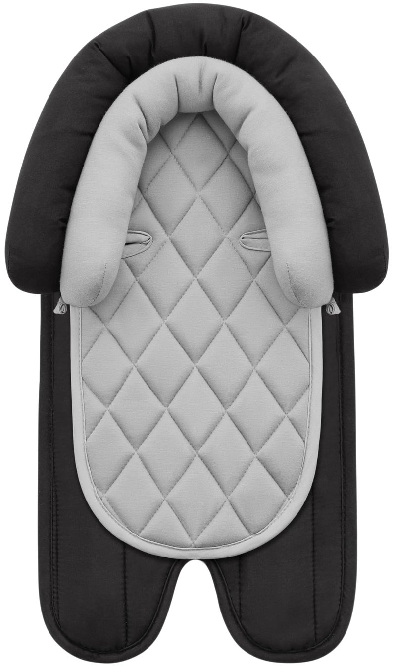 Pro Goleem Car Seat Head Support Infant, Soft Infant Car Seat Insert, 2 in 1 Carseat Head Support for Newborn, Perfect for Car Seat, Stroller, Swing, Bouncer, Gray and Black - Image 1