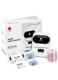 phomemo Phomemo M110 Portable Bluetooth Thermal Mini Label Maker Machine, Sticker Maker, Barcode Printer for Clothing, Jewelry, Retail, Mailing, Compatible with Android & iOS System (White)  - Image 1