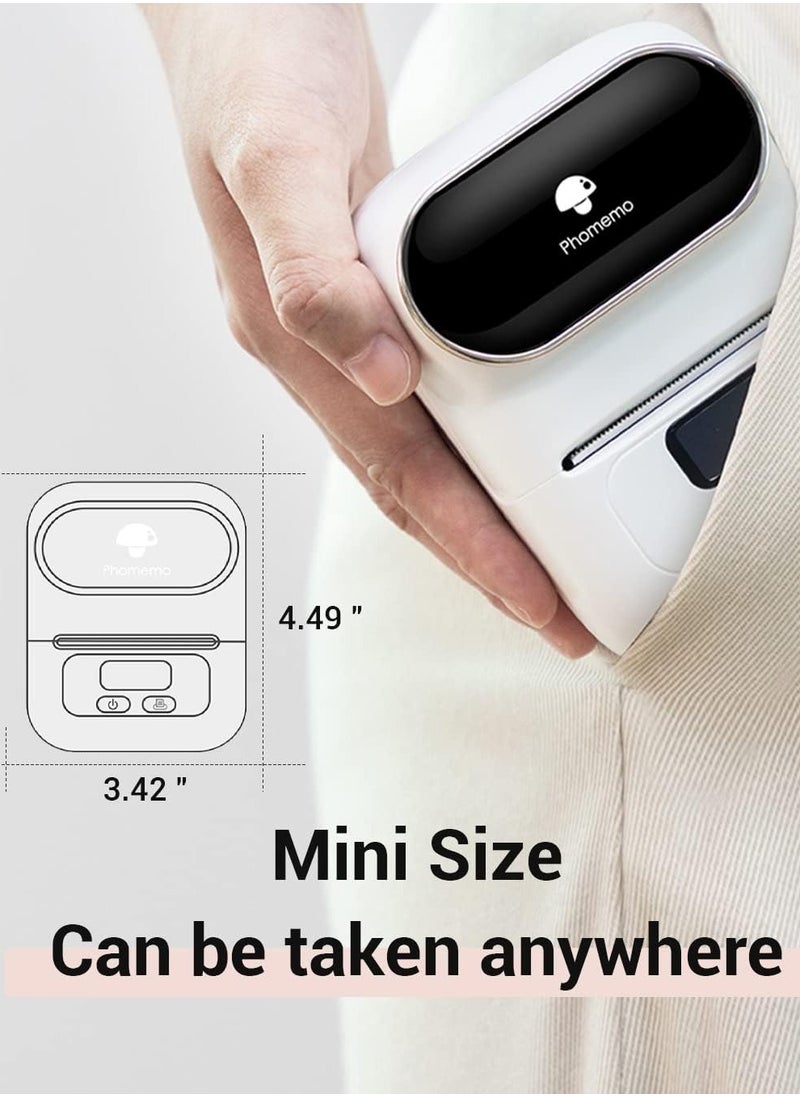 phomemo - Phomemo M110 Portable Bluetooth Thermal Mini Label Maker Machine, Sticker Maker, Barcode Printer for Clothing, Jewelry, Retail, Mailing, Compatible with Android & iOS System (White) - Image 1