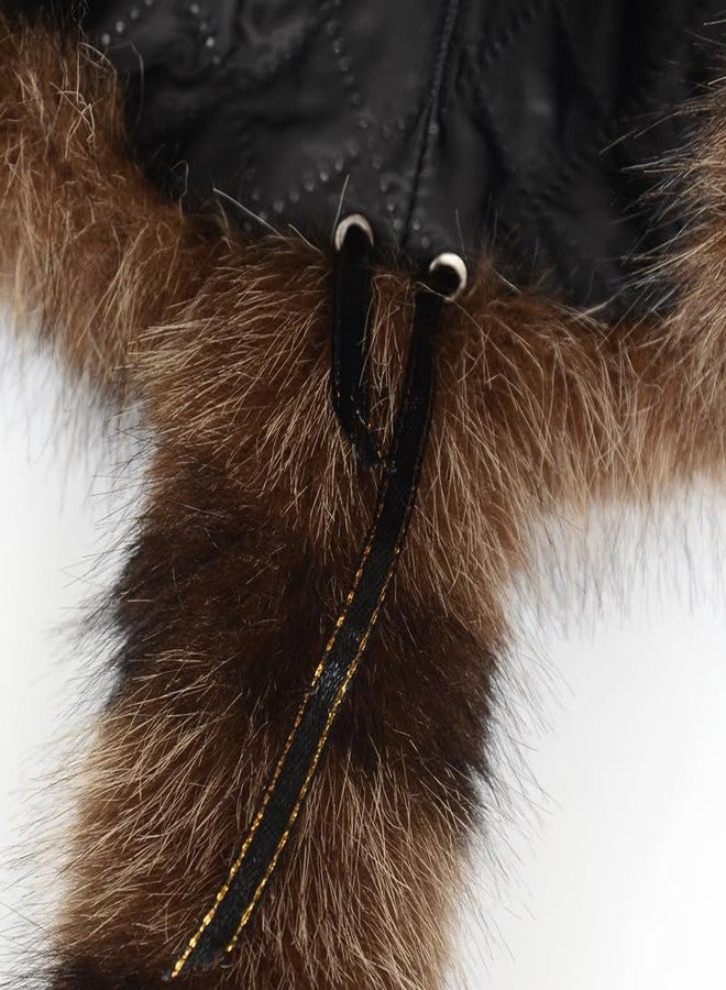 Adorable Artificial Fur Raccoon Tail Children's Plush hat, Cute and Adorable Raccoon Lady Winter Warm Ear Protection Boys' and Girls' Universal Plush Protective hat Brown - Image 5