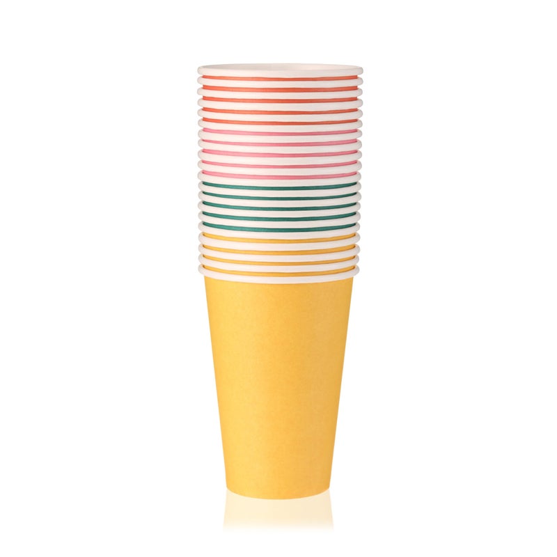 True Colorful Disposable Cups Paper Party Cups Assorted Paper Cups for Disposable Cups 12 oz Multicolor Set of 20