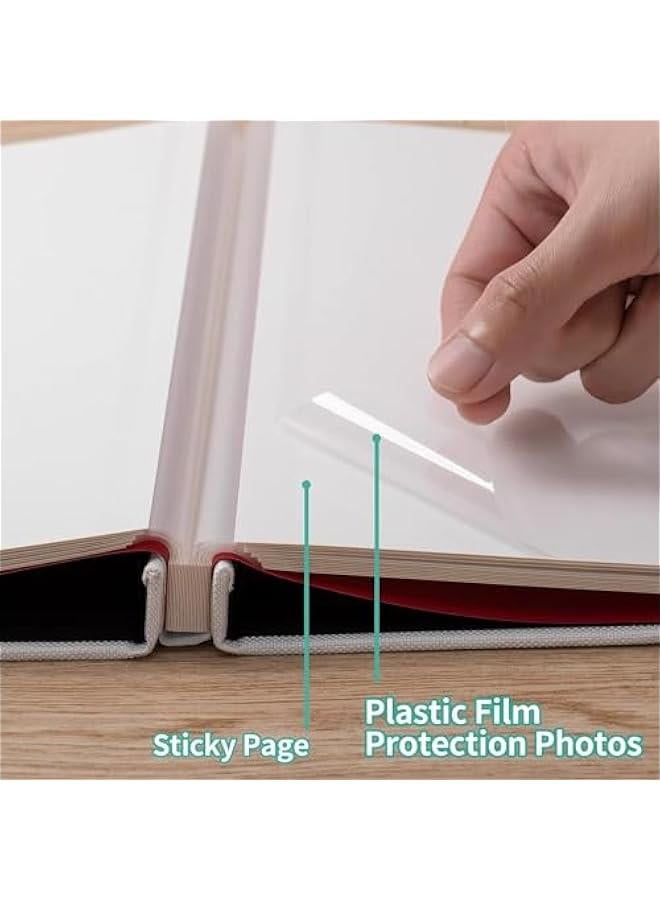 هوكور LukRosey Photo Albums, Extra Large Capacity Family Wedding Picture Albums Photo Book, Magnetic Self-stick Photos Hand Made DIY Albums, Memory Book Holds Photos (White)  - Image 2
