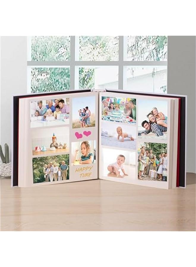 هوكور LukRosey Photo Albums, Extra Large Capacity Family Wedding Picture Albums Photo Book, Magnetic Self-stick Photos Hand Made DIY Albums, Memory Book Holds Photos (White)  - Image 5