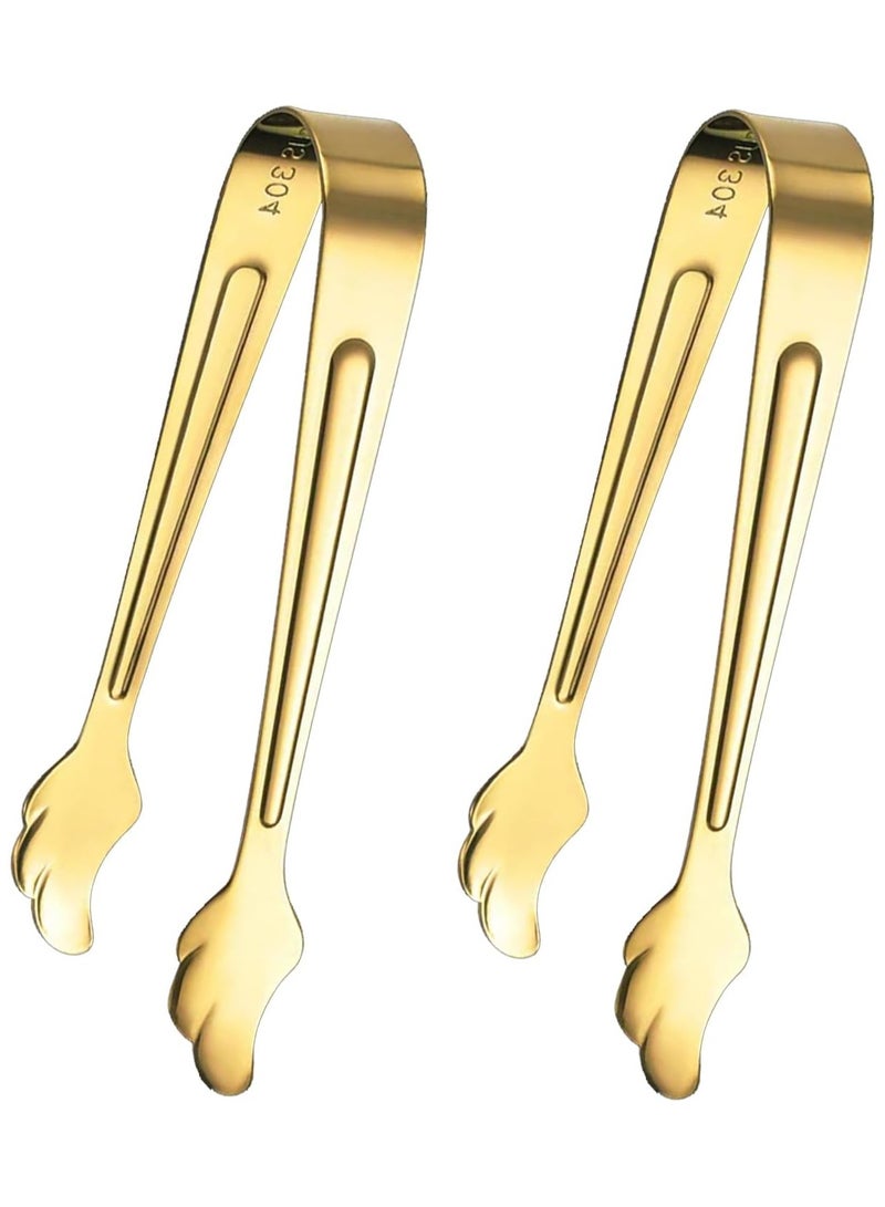 Beram Sugar Tongs, Leaf Shell Head Design, Tong Set of 2, Premium 304 Stainless Steel, Mini Ice Tongs, Kitchen Tongs, Forceps for Daily Use, Baking Tongs Set - Image 1