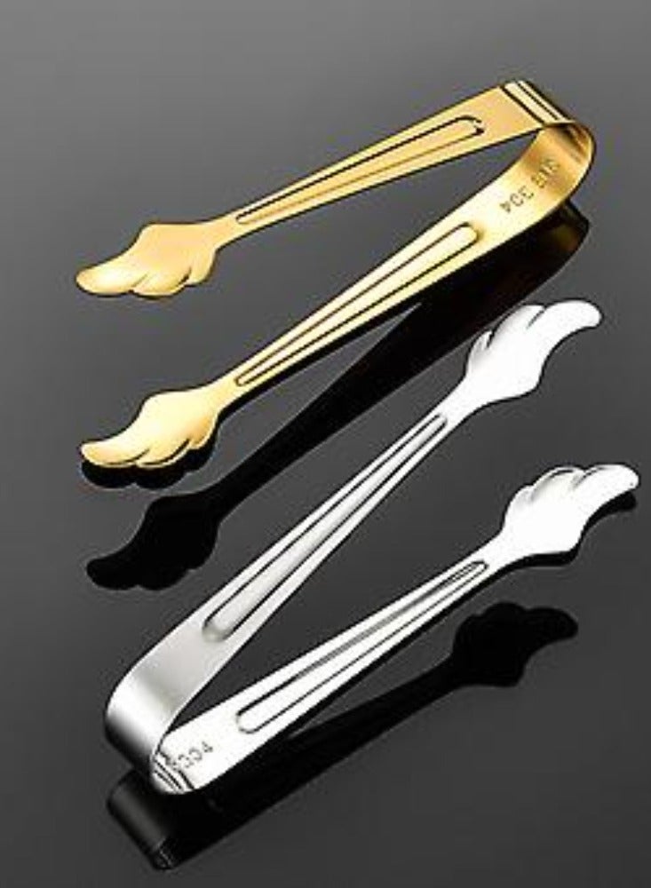 Beram Sugar Tongs, Leaf Shell Head Design, Tong Set of 2, Premium 304 Stainless Steel, Mini Ice Tongs, Kitchen Tongs, Forceps for Daily Use, Baking Tongs Set - Image 5