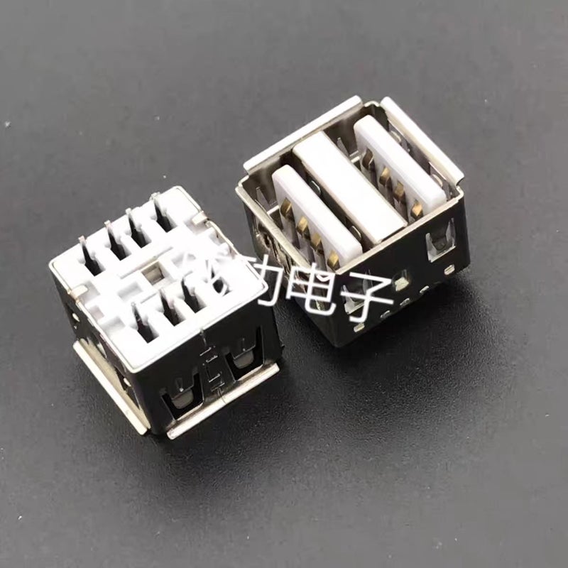 Double-layer USB Female Socket Straight Edge Roll Mouth 180 Degree Short Body 6-pin Straight Plug 10.5MM USB Connector Rolled edges - Image 2