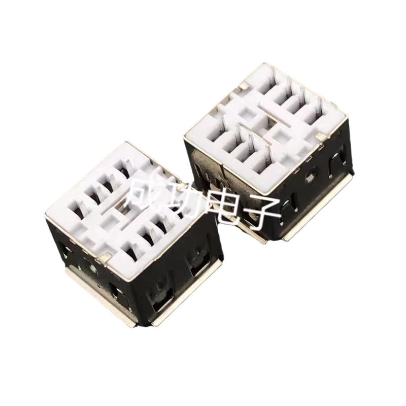 Double-layer USB Female Socket Straight Edge Roll Mouth 180 Degree Short Body 6-pin Straight Plug 10.5MM USB Connector Rolled edges - Image 5