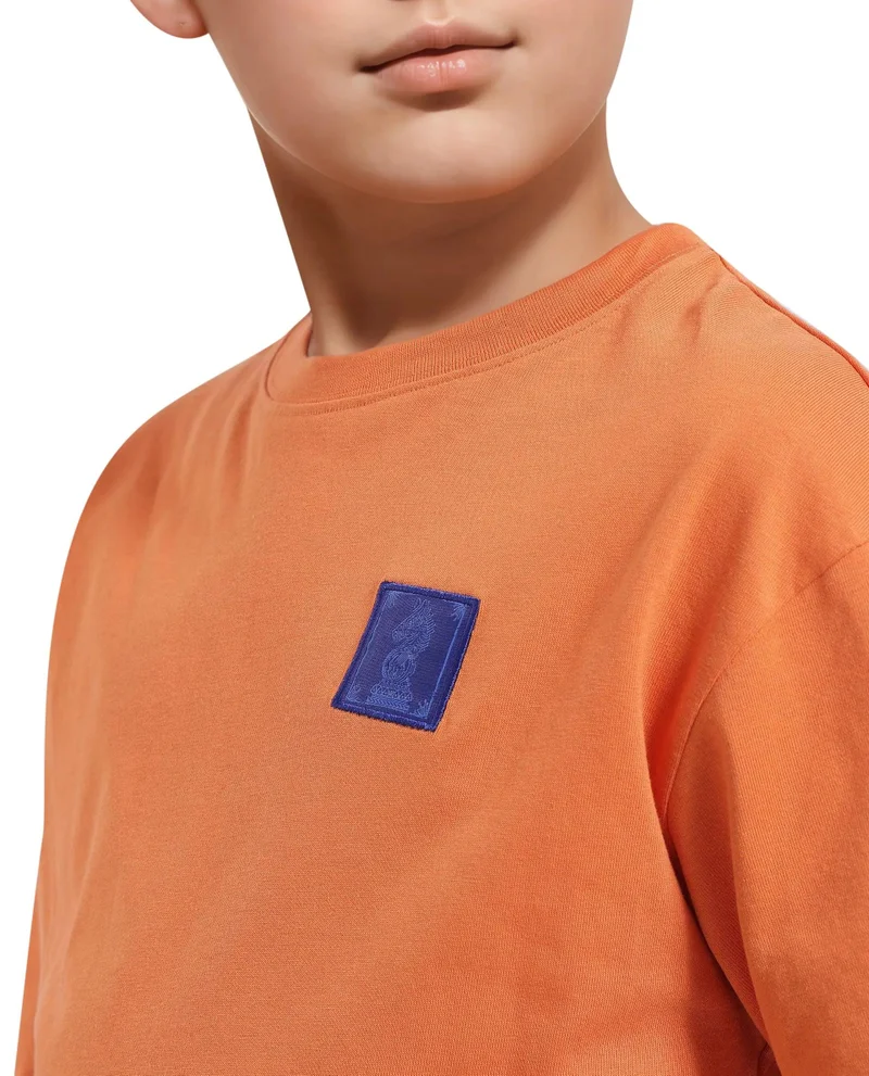 Rare Ones Rare Ones Kids Horse Orange Cotton Half Sleeves Crew Neck Oversized Fit Graphic Back Print T-Shirt
