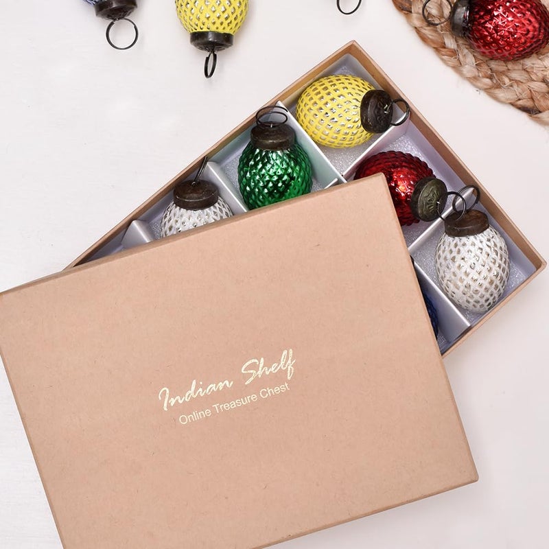 Indian-Shelf 12 Pieces Glass Easter Ornaments for Tree Vinatge Easter Decorations for The Home Easter Decorative Bowl Filler Glass Christmas Ornaments Christmas Tree Ornaments Vintage Christmas Ornaments - Image 5