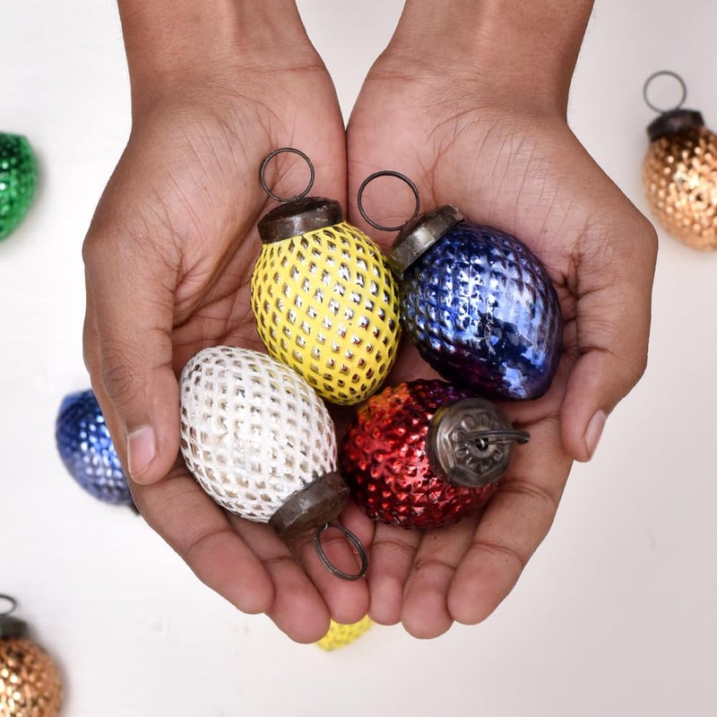 Indian-Shelf 12 Pieces Glass Easter Ornaments for Tree Vinatge Easter Decorations for The Home Easter Decorative Bowl Filler Glass Christmas Ornaments Christmas Tree Ornaments Vintage Christmas Ornaments - Image 3