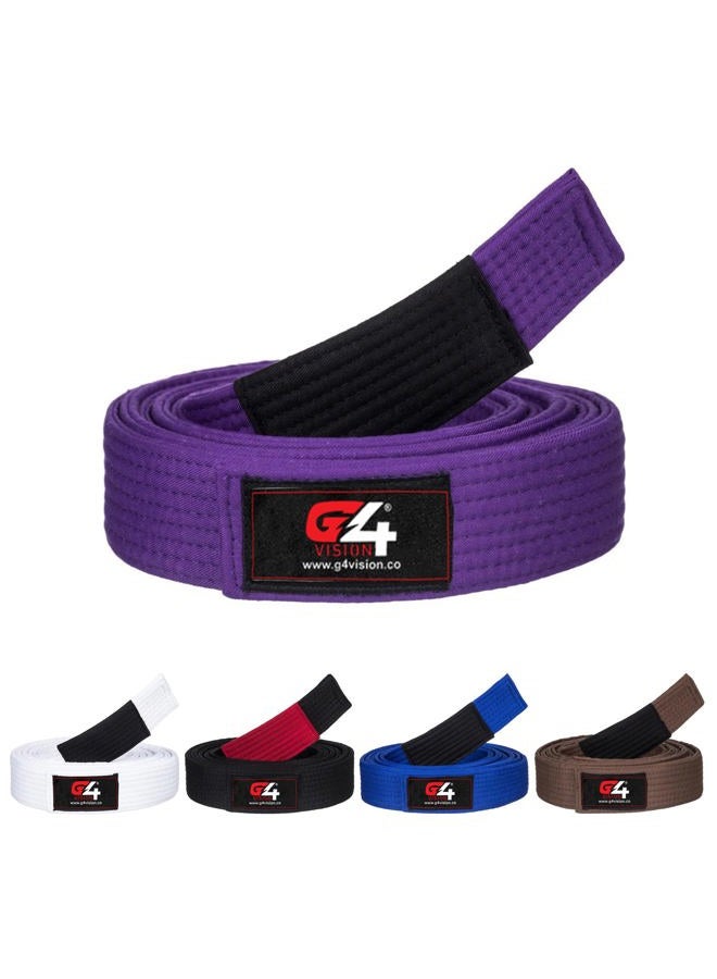 G4 Vision Jiu Jitsu Belt BJJ Belts Brazilian Adult A1 A2 A3 A4 Black Brown Purple Blue White, Purple, A4 - Image 1