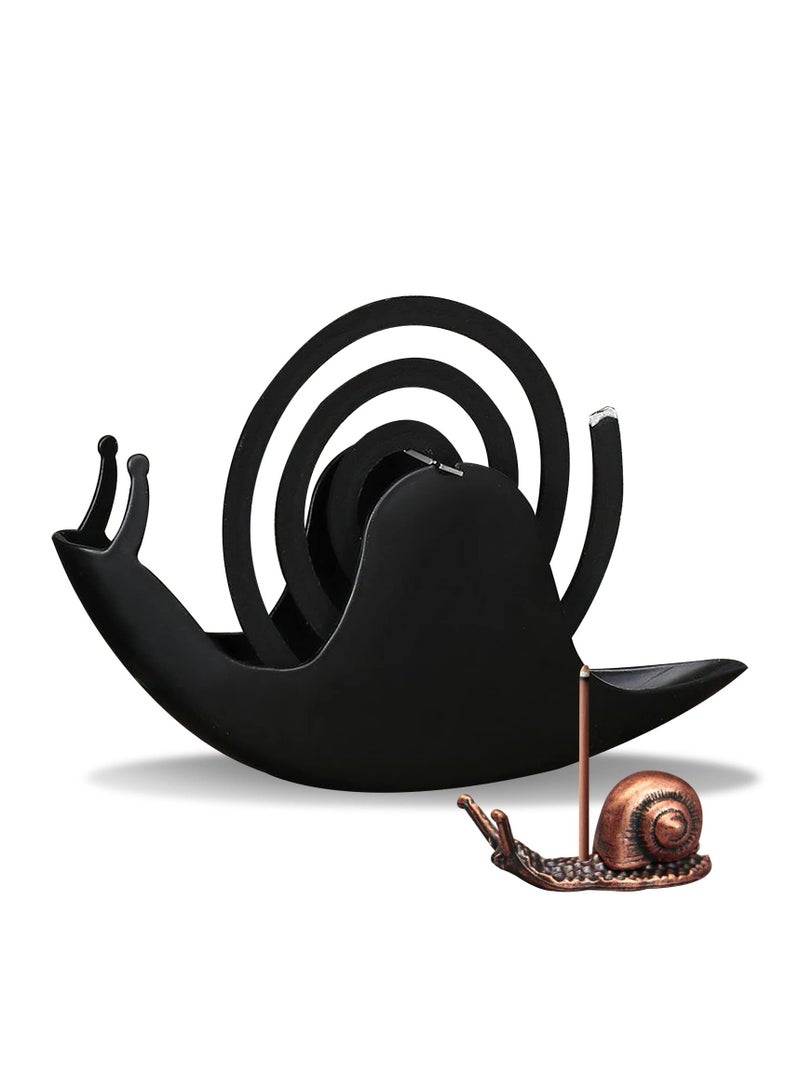Excefore Mosquito Coil Holder, Portable Mosquito Coil Holder, Mosquito Coil Bracket Mosquito Coil Rack Outdoor Mosquito Coil Box, Incense Ash Catcher with Snail Incense Stick Holder - Image 1