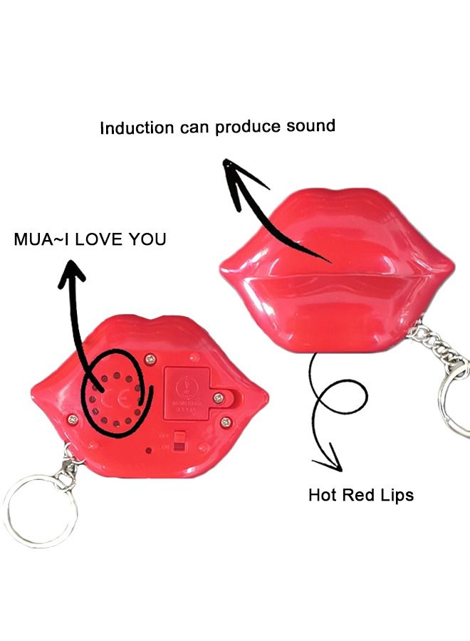 سلسلة مفاتيح على شكل شفة حمراء إبداعية ، زخرفة معلقة بالشفة الحمراء مع الصوت ، ألعاب صغيرة إلكترونية صديقة للبيئة ، خدعة مضحكة ألعاب صغيرة - Image 2