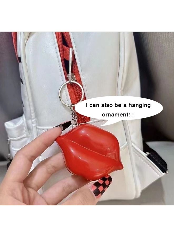 سلسلة مفاتيح على شكل شفة حمراء إبداعية ، زخرفة معلقة بالشفة الحمراء مع الصوت ، ألعاب صغيرة إلكترونية صديقة للبيئة ، خدعة مضحكة ألعاب صغيرة - Image 5