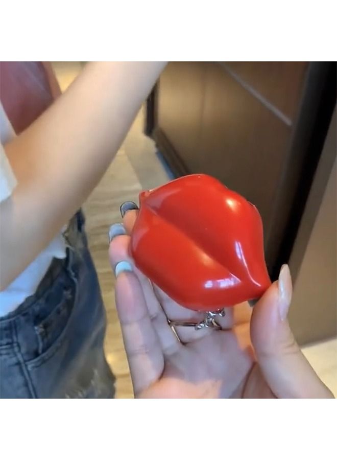 سلسلة مفاتيح على شكل شفة حمراء إبداعية ، زخرفة معلقة بالشفة الحمراء مع الصوت ، ألعاب صغيرة إلكترونية صديقة للبيئة ، خدعة مضحكة ألعاب صغيرة - Image 4