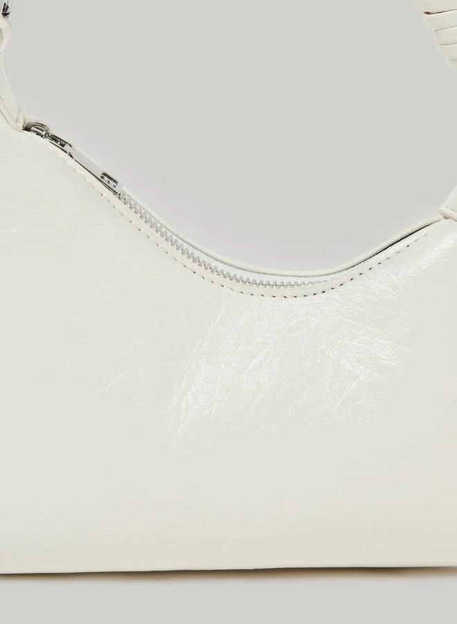Styli White Braided Handle Shoulder Bag