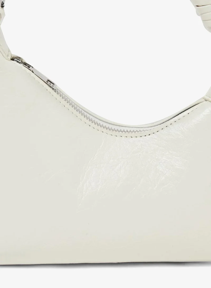 Styli White Braided Handle Shoulder Bag