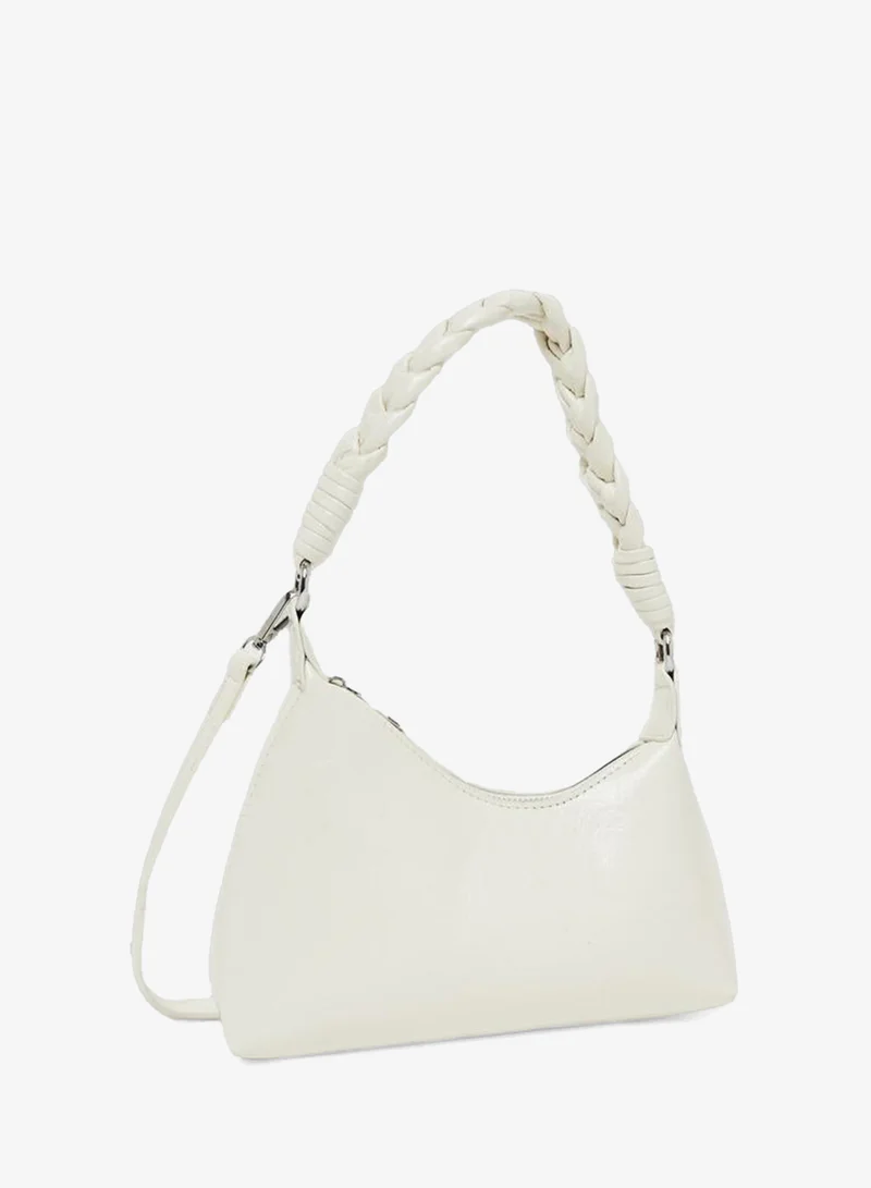 Styli White Braided Handle Shoulder Bag