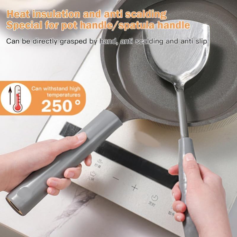 SUNNIFA Pot Handle Heat Insulation Silicon Cover Pot Handle Covers Heat Resistant Silicone Thermal Insulation Handle Cover Silicone Pot Handle Cover Cast Iron Handle Cover Pan Handle Sleeve - Image 5