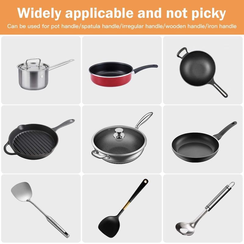 SUNNIFA Pot Handle Heat Insulation Silicon Cover Pot Handle Covers Heat Resistant Silicone Thermal Insulation Handle Cover Silicone Pot Handle Cover Cast Iron Handle Cover Pan Handle Sleeve - Image 3