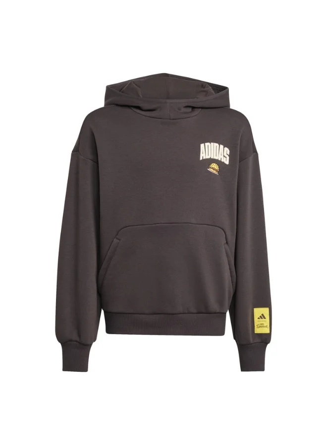 Adidas Adidas J Sim Hd Brown Hooded Sweat Sweatshirts For Kids