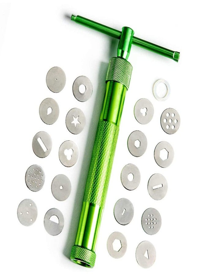 Marhaba traders 22Pcs Stainless Steel Metal Clay Extruder with 20 Tips Fondant Sugara Paste Extruder Ceramics Pottery Polymer Modeling Decorating Cake Decor Tools Set - Image 1