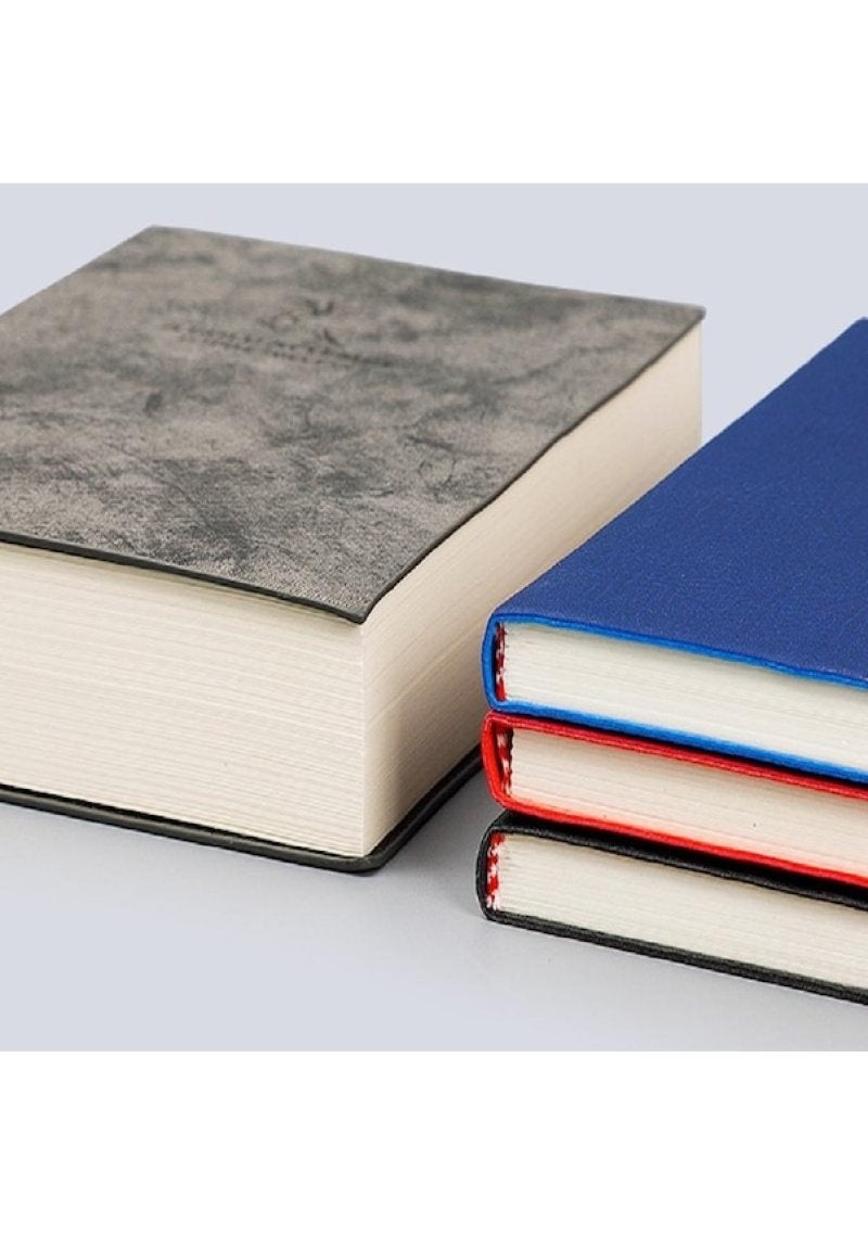 A5 large notebook thick notebook thickened college students postgraduate entrance examination soft leather Blue - Image 5