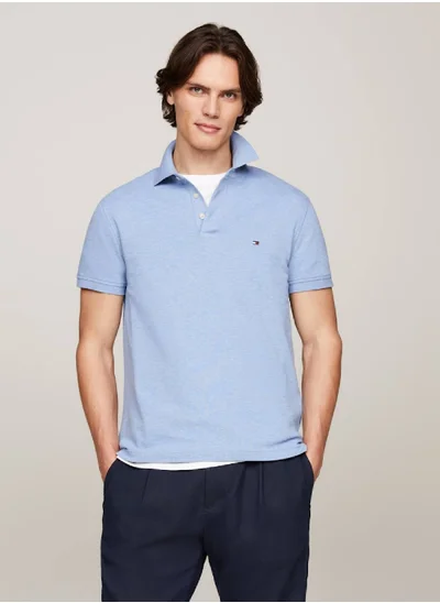 TOMMY HILFIGER Men's 1985 Collection Slim Fit Polo -  Stretch organic cotton pique, Blue