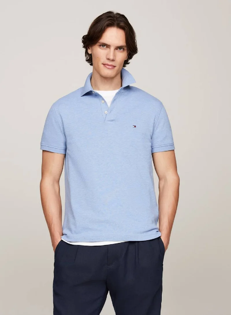 TOMMY HILFIGER Men's 1985 Collection Slim Fit Polo -  Stretch organic cotton pique, Blue
