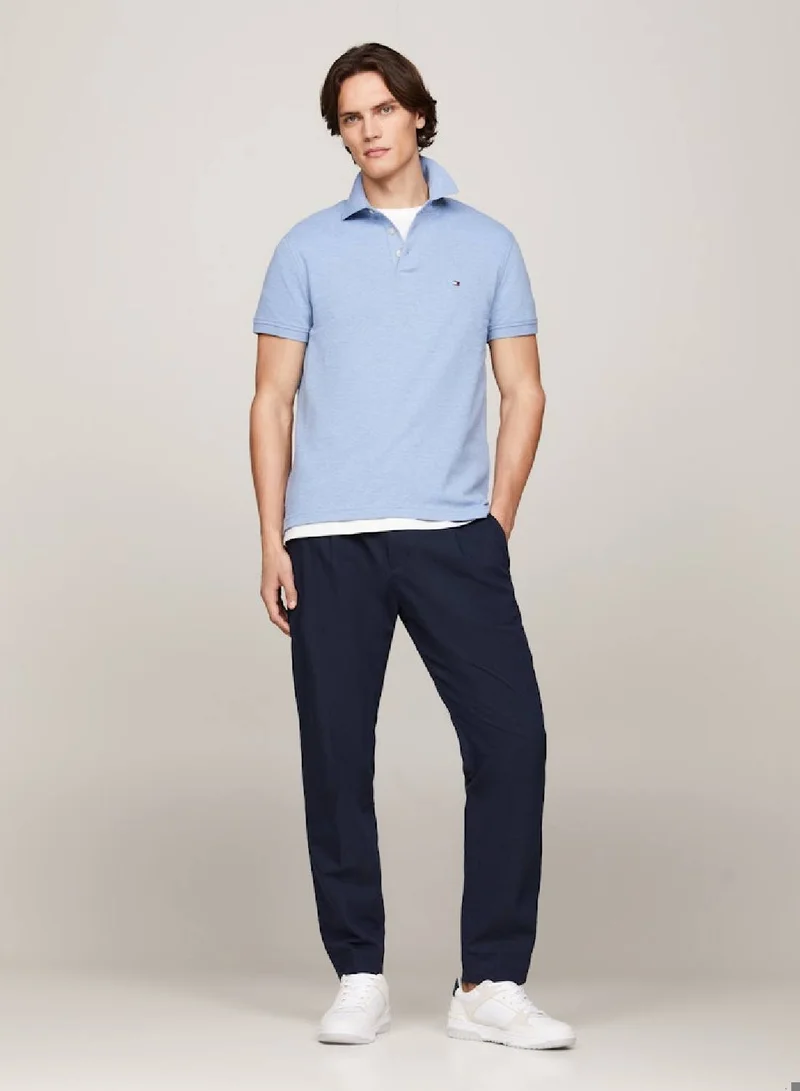 TOMMY HILFIGER Men's 1985 Collection Slim Fit Polo -  Stretch organic cotton pique, Blue