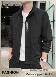 RIOXS Men's Waterproof and Windproof Slim Fit Outdoor Jacket Autumn Crew Lined Lightweight Jacket With Standing Collar and Full Zipper  - Image 2