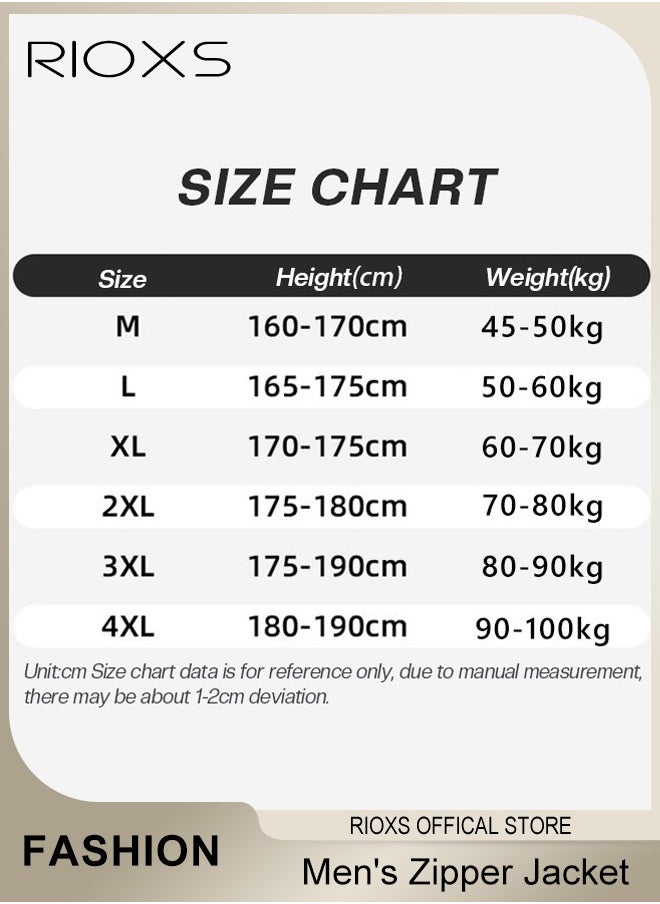 RIOXS Men's Waterproof and Windproof Slim Fit Outdoor Jacket Autumn Crew Lined Lightweight Jacket With Standing Collar and Full Zipper  - Image 4