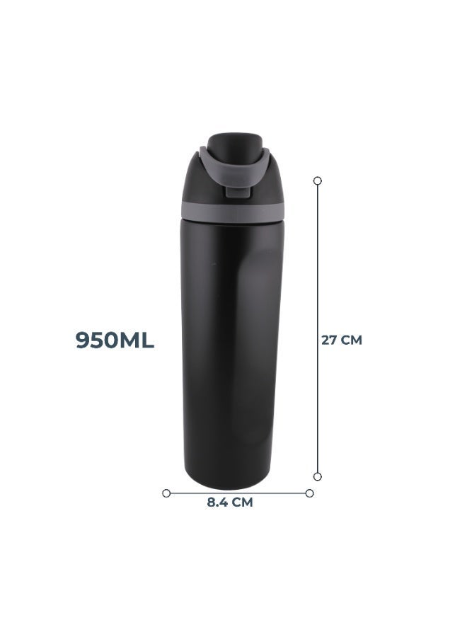 CRAVISTA 24oz Stainless Steel Water Bottle – Double Wall Vacuum Insulated Flask with Spout & Straw, BPA-Free, Leak-Proof Sports Water Bottle for Hot & Cold Drinks (Black) - Image 5
