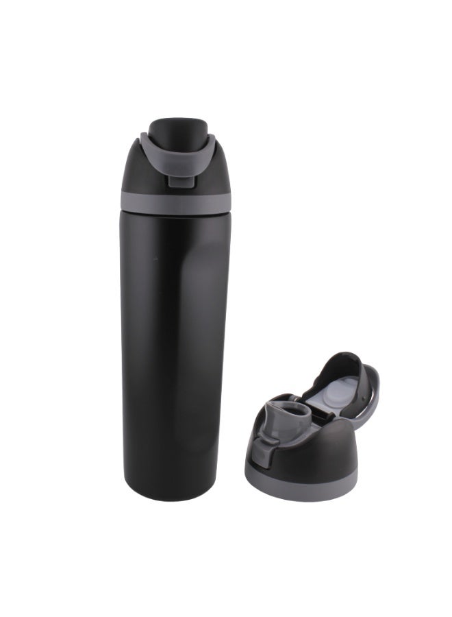 CRAVISTA 24oz Stainless Steel Water Bottle – Double Wall Vacuum Insulated Flask with Spout & Straw, BPA-Free, Leak-Proof Sports Water Bottle for Hot & Cold Drinks (Black) - Image 2