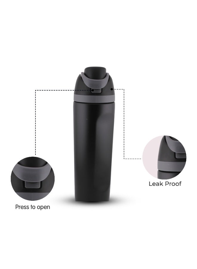 CRAVISTA 24oz Stainless Steel Water Bottle – Double Wall Vacuum Insulated Flask with Spout & Straw, BPA-Free, Leak-Proof Sports Water Bottle for Hot & Cold Drinks (Black) - Image 4