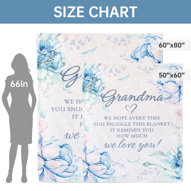 Afterprints Grandma Gifts Blanket  Grandma Birthday Gifts  Christmas Thanksgiving Gifts for Grandma from Grandkids  Grandmother Gifts  We Love You Cozy Throw Blankets 60'' x 80'' - Image 3