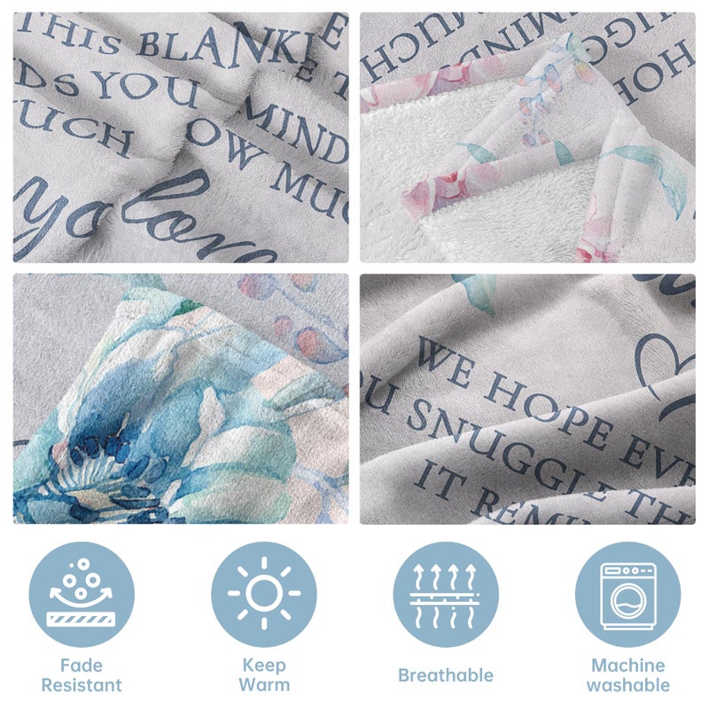 Afterprints Grandma Gifts Blanket  Grandma Birthday Gifts  Christmas Thanksgiving Gifts for Grandma from Grandkids  Grandmother Gifts  We Love You Cozy Throw Blankets 60'' x 80'' - Image 4