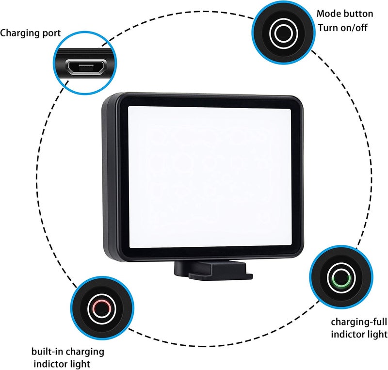 Suptig ضوء فيديو LED، محمول للتصوير الفوتوغرافي متوافق مع Gopro Hero 13، Hero 12، 11، 10، 9، 8، 7، 6، 5، 4، 3، 3+، DJI OSMO، AKASO، كاميرا سوني DSLR كانون للتصوير الفوتوغرافي. - Image 5