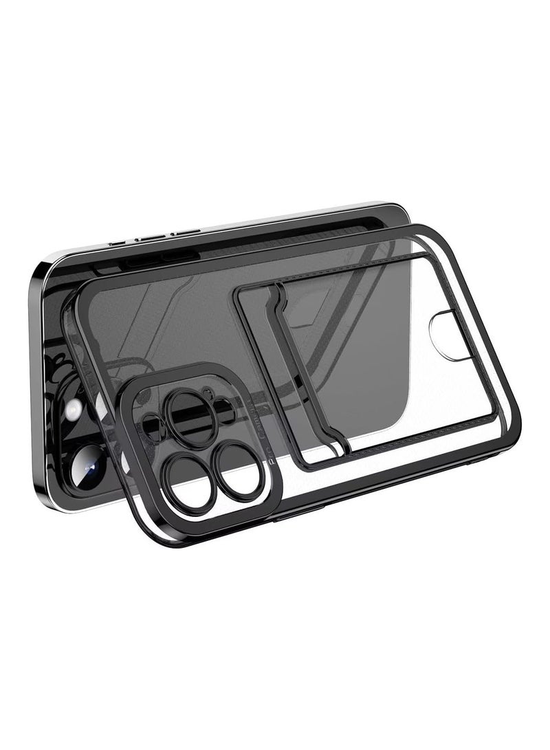 عام نادولي لحافظة iPhone 15 Pro Max مع حامل بطاقة، غلاف هاتف واضح مطلي ناعم مقاوم للصدمات شفاف يحمي الهاتف مع فتحة بطاقة محفظة. - Image 3