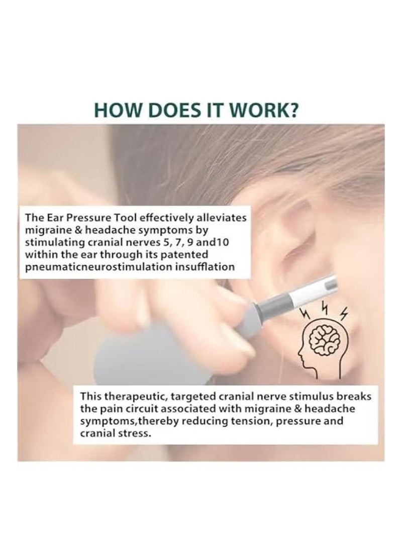 هالونهي جهاز شفط لتخفيف ضغط الأذن لعلاج الصداع النصفي، طنين الأذن، الصداع، تخفيف التوتر، توازن الأذن الداخلية، تقليل ضغط الأذن أثناء الطيران، أداة إزالة شمع الأذن آمنة ومحمولة وفعالة - Image 4