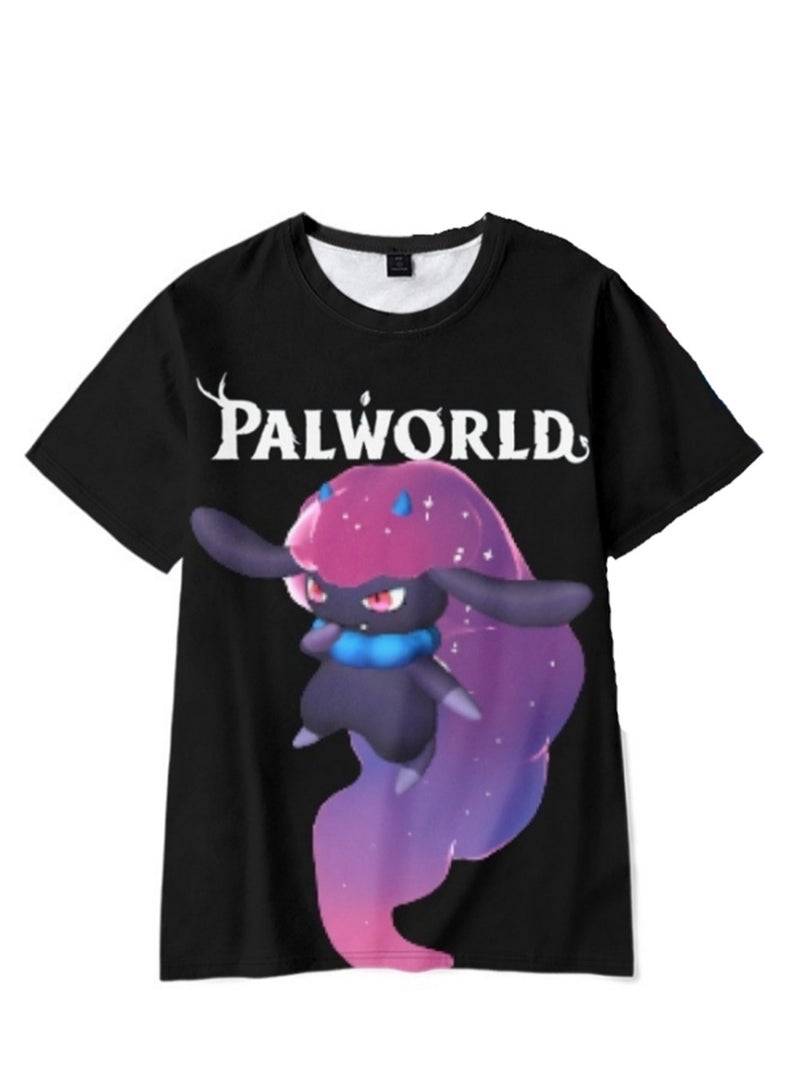 Palworld Phantom Beast Palu 3D digital printing summer short-sleeved T-shirt for adults and children - Image 1
