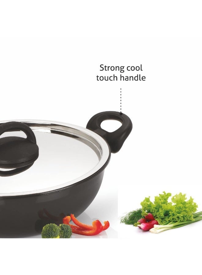 Alda Graphito 26 Cm Non Stick Kadhai Wok Pan with Lid 3.6 L - Image 2
