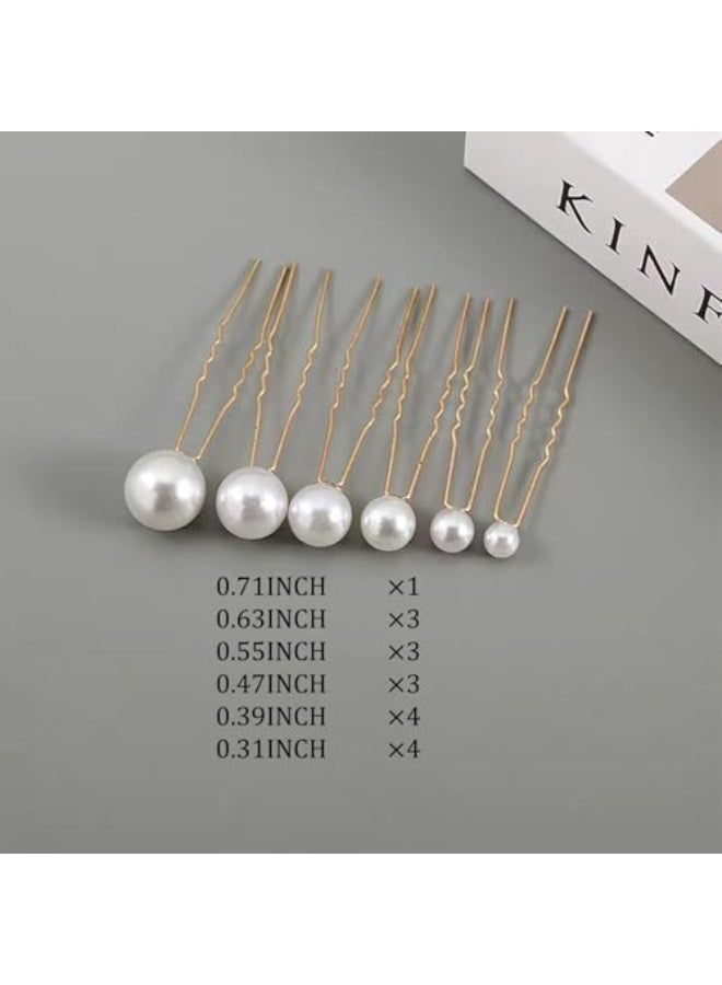 Pearl Hair Pins, 18 PCS Bridal Hair Wedding Hair Accessories, Pearl Bobby Pins for Hair, U Shaped Hair Pins for Brides Bridesmaid Girls Women (Gold) - Image 4