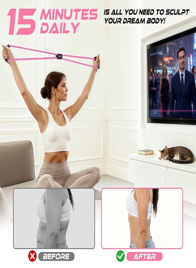 HOXWC Figure 8 Resistance Band, Exercise Bands for Back, 8 Shaped Resistance Bands for Arms, Shoulder, Leg Stretching, Physical Therapy, Yoga, Pilates, Home Gym Workout Equipment for Women Men - Image 2