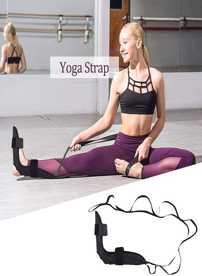 Voxmix Foot Stretcher Calf Yoga Ligament Stretching Strap Ankle Leg Hamstring for Plantar Dancers Fasciitis Drop Pain Relief Achilles Tendonitis Yoga Belt Equipment Bands Band Stretch | Black - Image 2