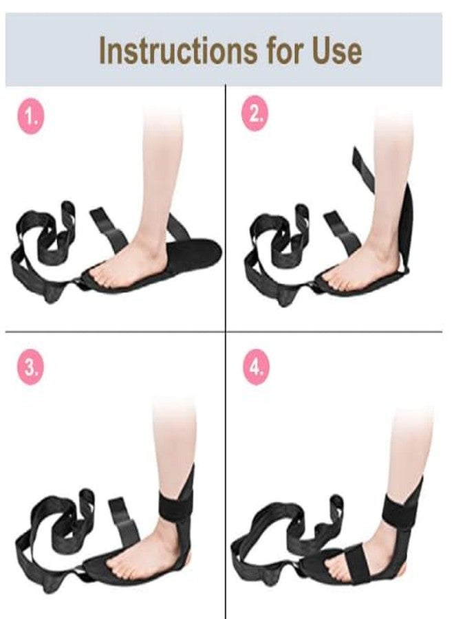 Voxmix Foot Stretcher Calf Yoga Ligament Stretching Strap Ankle Leg Hamstring for Plantar Dancers Fasciitis Drop Pain Relief Achilles Tendonitis Yoga Belt Equipment Bands Band Stretch | Black - Image 4