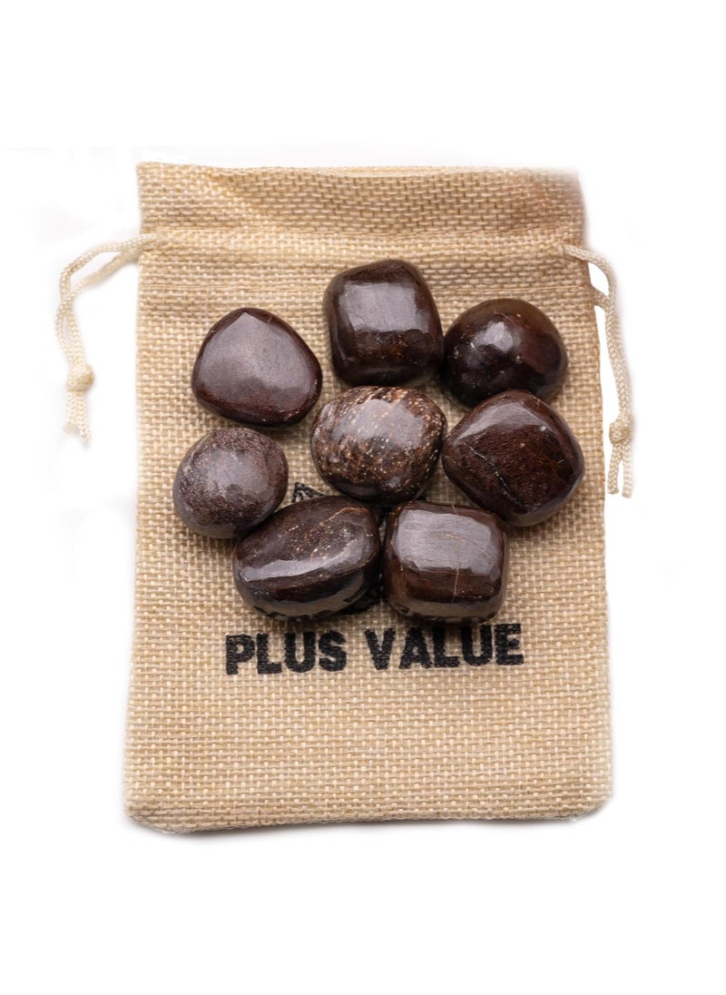 Plus Value Plus Value Natural Garnet Pebbles Tumbled Stone Energizing Regenerating Stone 200 Grams with Jute Bag Useful in Vastu Feng Shui Reiki Chakra Crystal Healing  - Image 1
