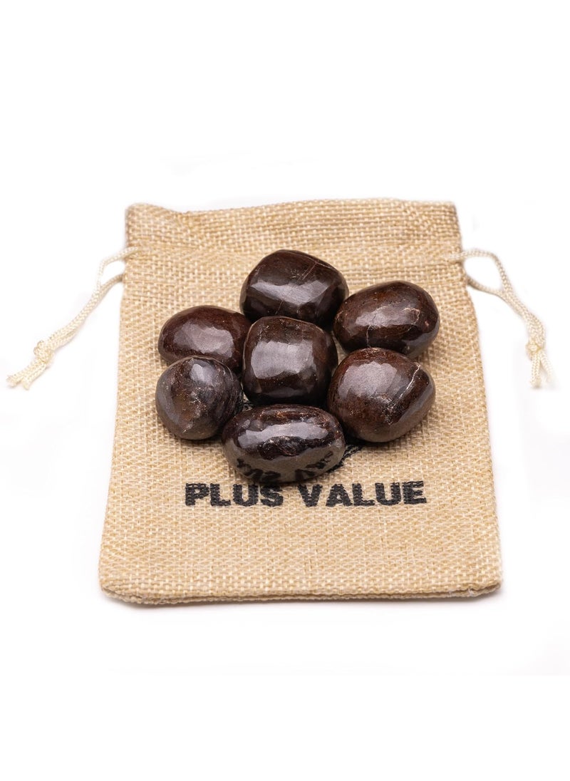 Plus Value Plus Value Natural Garnet Pebbles Tumbled Stone Energizing Regenerating Stone 200 Grams with Jute Bag Useful in Vastu Feng Shui Reiki Chakra Crystal Healing  - Image 2